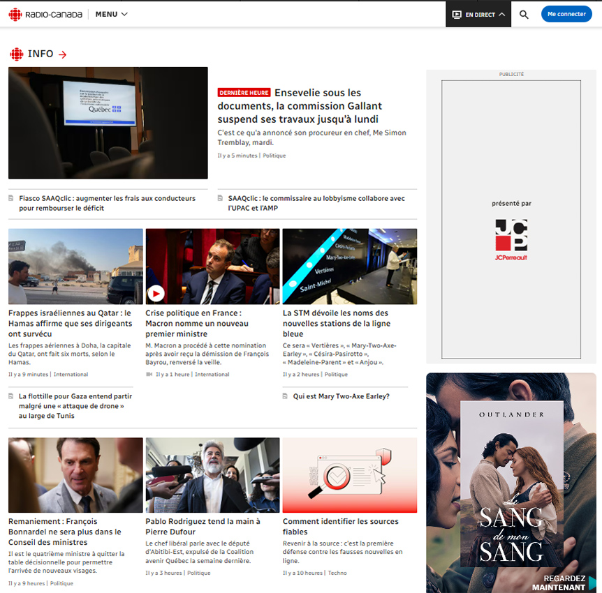 Visibilité Logo ICI TOU.TV et Radio-Canada.ca Bannières autopromo Plan 2
