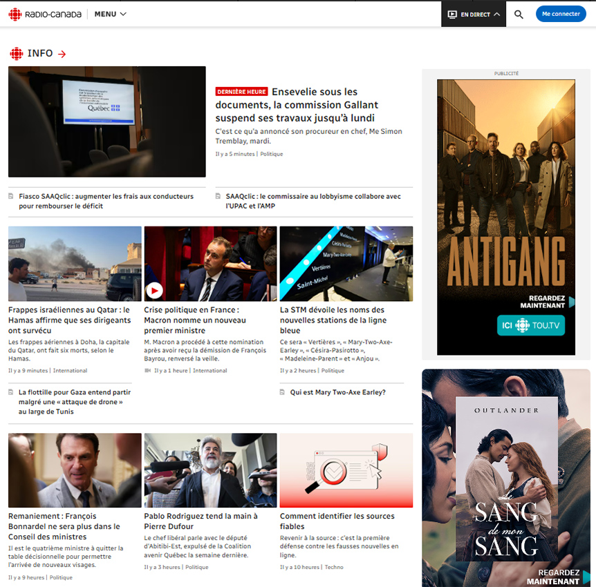 Visibilité Logo ICI TOU.TV et Radio-Canada.ca Bannières autopromo Plan 1
