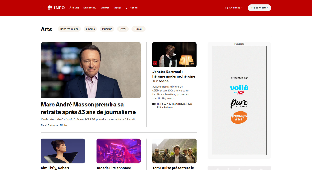 Visibilité Logo Radio-Canada.ca Bannières autopromo Plan 2